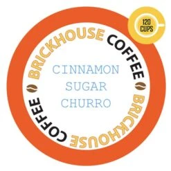Brickhouse Cinnamon Sugar Churro Flavored Coffee, 120 Count, Single Serve Pods
