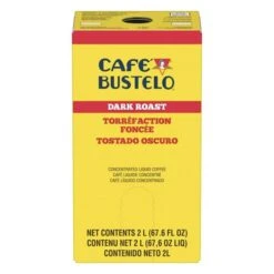 Café Bustelo 100% Arabica Dark Roast Liquid Coffee Concentrate, 2L (One Box)