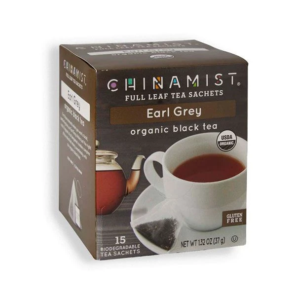China Mist - Earl Grey Organic Black Full Leaf Tea Sachet, 15 Count Box 1 China Mist - Earl Grey Organic Black Full Leaf Tea Sachet, 15 Count Box