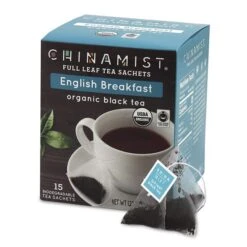 China Mist - English Breakfast Organic Black Full Leaf Tea Sachet, 2 Boxes 15 Count Each - Biodegradable And Individually Wrapped -Koffee Express Sales china mist english breakfast organic black full leaf tea sachet 15 cnt 1box 1