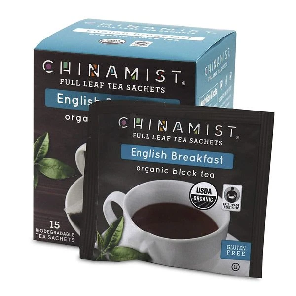 China Mist - English Breakfast Organic Black Full Leaf Tea Sachet, 15 Count Box - Biodegradable And Individually Wrapped (6 Pack) 3 China Mist - English Breakfast Organic Black Full Leaf Tea Sachet, 15 Count Box - Biodegradable And Individually Wrapped (6 Pack) - Image 3