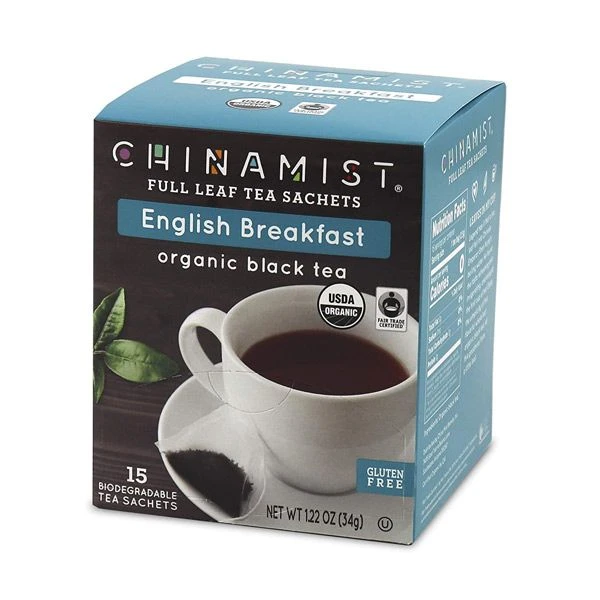 China Mist - English Breakfast Organic Black Full Leaf Tea Sachet, 15 Count Box - Biodegradable And Individually Wrapped (6 Pack) 2 China Mist - English Breakfast Organic Black Full Leaf Tea Sachet, 15 Count Box - Biodegradable And Individually Wrapped (6 Pack) - Image 2