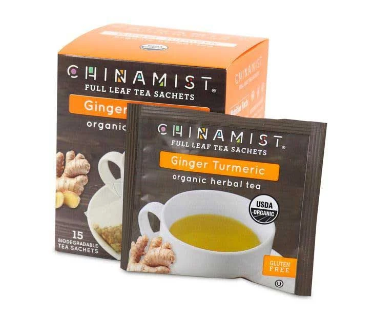 China Mist Full Leaf Tea Sachets, Ginger Turmeric Organic Herbal Tea, 4 Boxes (15 Count Each) 3 China Mist Full Leaf Tea Sachets, Ginger Turmeric Organic Herbal Tea, 4 Boxes (15 Count Each) - Image 3
