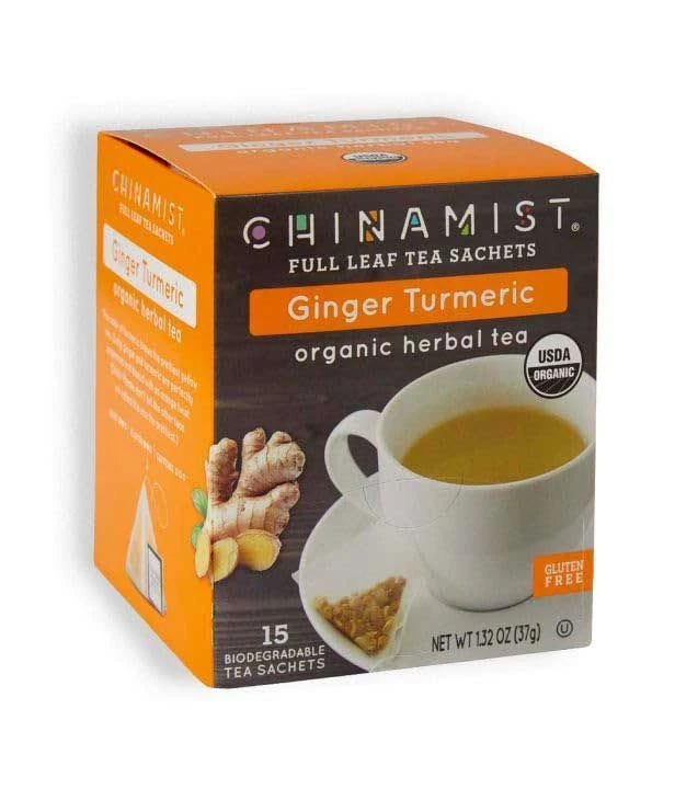 China Mist Organic Herbal Tea, Ginger Turmeric, 6x15 Count Boxes 2 China Mist Organic Herbal Tea, Ginger Turmeric, 6x15 Count Boxes - Image 2