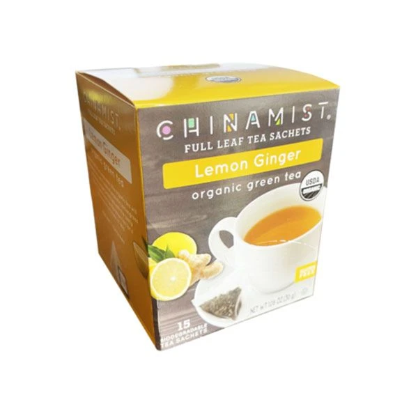 China Mist - Lemon Ginger Organic Green Tea Sachet, 6 Boxes 15 Count Each 2 China Mist - Lemon Ginger Organic Green Tea Sachet, 6 Boxes 15 Count Each - Image 2