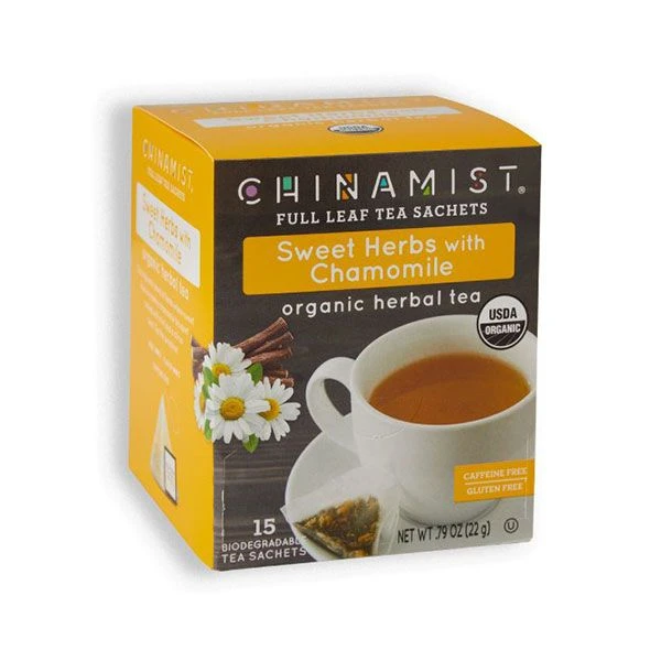 China Mist - Organic Sweet Herbs With Chamomile Herbal Tea Sachets, 6 Box 15 Count Each 2 China Mist - Organic Sweet Herbs With Chamomile Herbal Tea Sachets, 6 Box 15 Count Each - Image 2