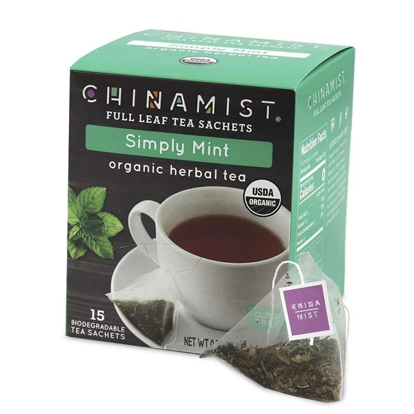 China Mist - Simply Mint Herbal Full Leaf Tea Sachet, 15 Count Box - Biodegradable And Individually Wrapped (6 Pack) 2 China Mist - Simply Mint Herbal Full Leaf Tea Sachet, 15 Count Box - Biodegradable And Individually Wrapped (6 Pack) - Image 2