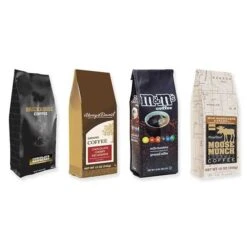 Chocolate Lovers Coffee Bundle With Brickhouse Coffee, Harry & David, M&M's And Moose Munch, Flavored Ground Coffee, 4 Bags