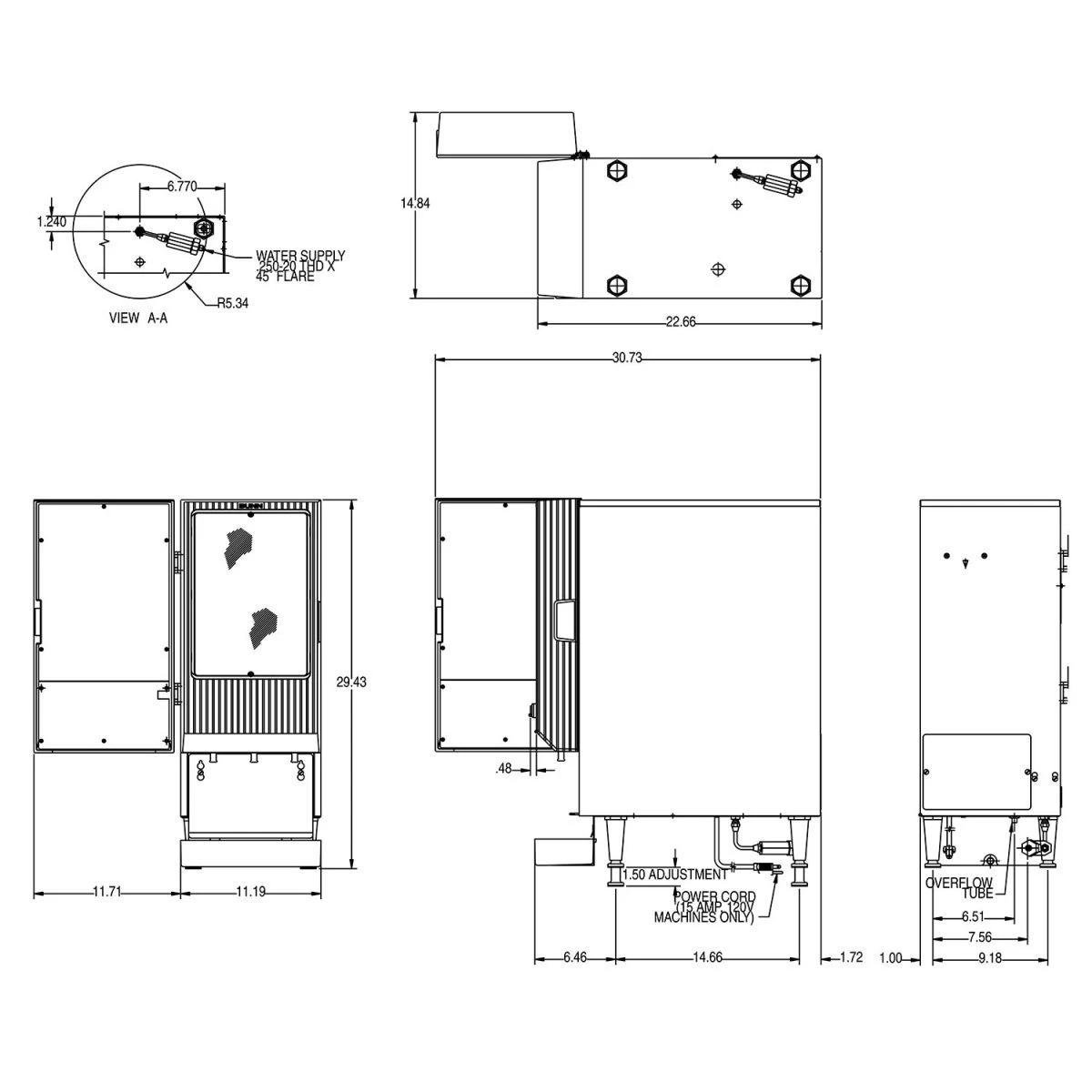 BUNN® Bunn SET00.0197 FMD-3 BLK Fresh Mix Cappuccino / Espresso Machine Cafe Latte Dispenser With 3 Hoppers 2 BUNN® Bunn SET00.0197 FMD-3 BLK Fresh Mix Cappuccino / Espresso Machine Cafe Latte Dispenser With 3 Hoppers - Image 2