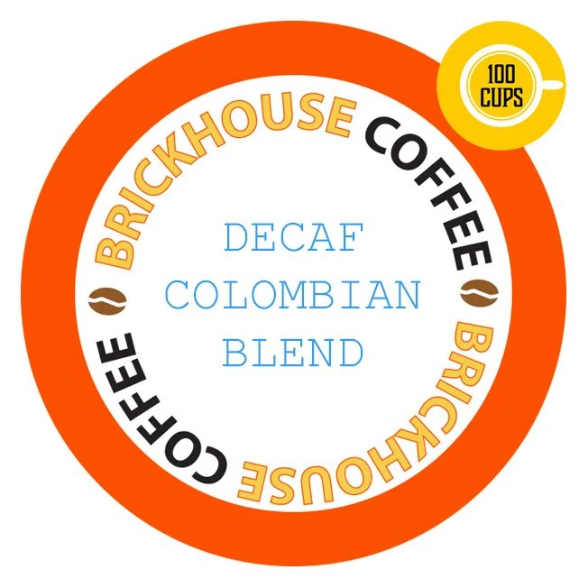 Brickhouse Single Serve Coffee, Decaf Colombian Blend, 100 Count 1 Brickhouse Single Serve Coffee, Decaf Colombian Blend, 100 Count
