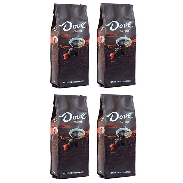 Dove Dark Chocolate, Naturally And Artificially Flavored Ground Coffee, 4/10 Oz Bags 1 Dove Dark Chocolate, Naturally And Artificially Flavored Ground Coffee, 4/10 Oz Bags