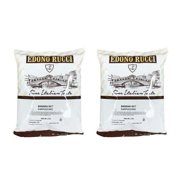 Edono Rucci Banana Nut Powdered Cappuccino Mix, 2 Bags( 2 Lbs Each) 1 Edono Rucci Banana Nut Powdered Cappuccino Mix, 2 Bags( 2 Lbs Each)