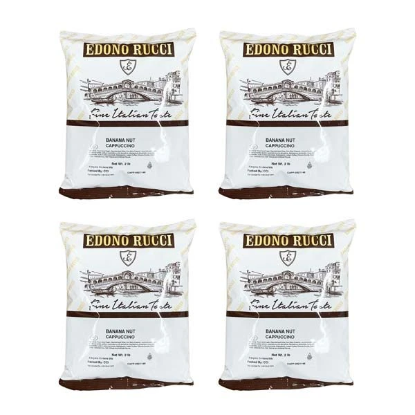 Edono Rucci Banana Nut Powdered Cappuccino Mix, 4 Bags( 2 Lbs Each) 1 Edono Rucci Banana Nut Powdered Cappuccino Mix, 4 Bags( 2 Lbs Each)