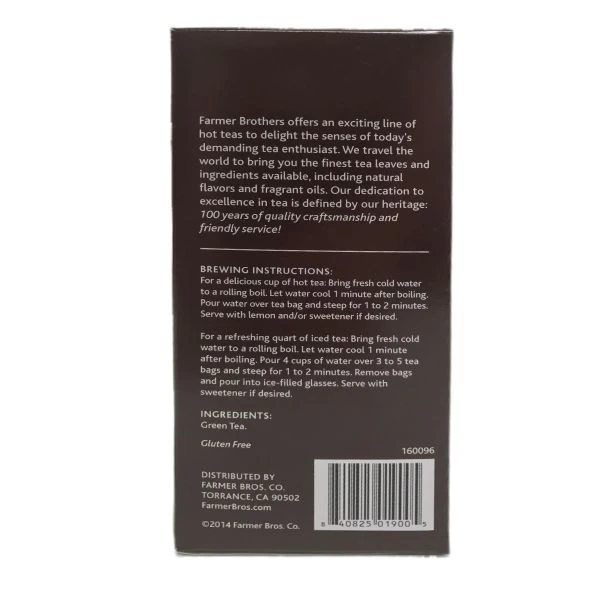 Farmer Brothers Premium: Green Tea, 1/25 Ct Tea Box 5 Farmer Brothers Premium: Green Tea, 1/25 Ct Tea Box - Image 5