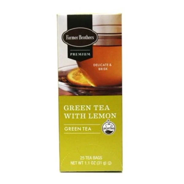 Farmer Brothers Premium Green Tea With Lemon, 6/25 Ct Tea Boxes 4 Farmer Brothers Premium Green Tea With Lemon, 6/25 Ct Tea Boxes - Image 4
