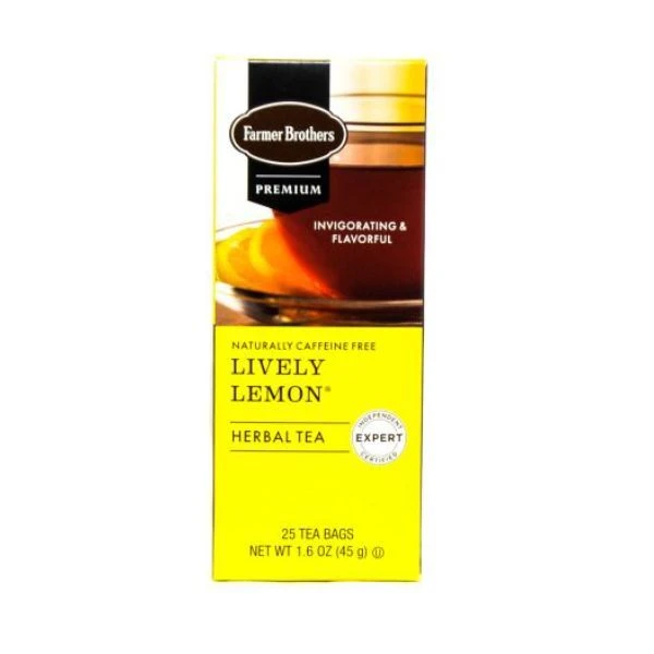 Farmer Brothers Premium: Lively Lemon Hot Tea, 2/25 Ct Tea Boxes 2 Farmer Brothers Premium: Lively Lemon Hot Tea, 2/25 Ct Tea Boxes - Image 2