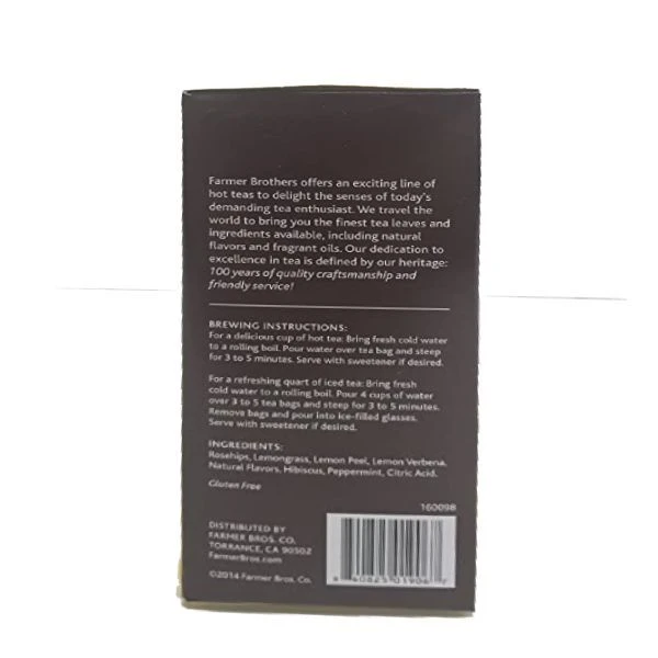 Farmer Brothers Premium: Lively Lemon Hot Tea, 1/25 Ct Tea Box 4 Farmer Brothers Premium: Lively Lemon Hot Tea, 1/25 Ct Tea Box - Image 4