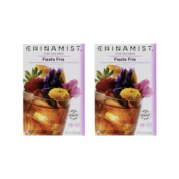 China Mist Naturally Flavored Fiesta Fria Iced Tea Bags, 4-Count Box, 2-Pack (Each Bag Yields 1/2 Gallon) 1 China Mist Naturally Flavored Fiesta Fria Iced Tea Bags, 4-Count Box, 2-Pack (Each Bag Yields 1/2 Gallon)