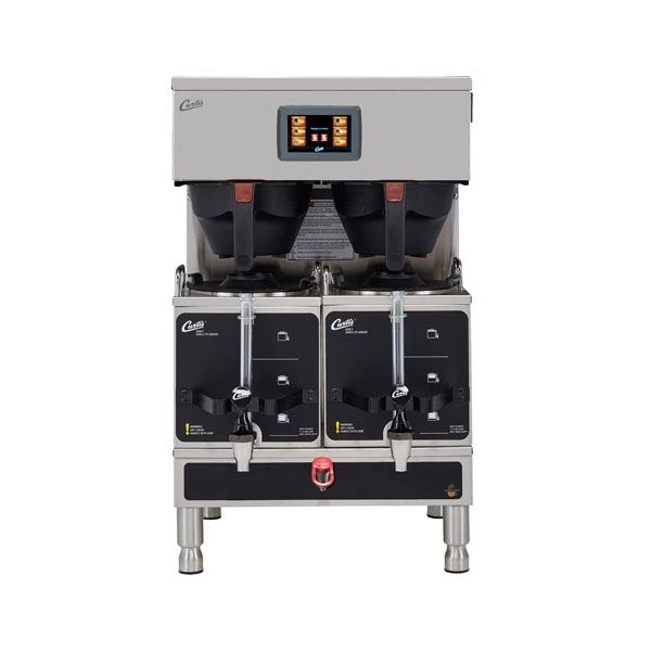 Curtis G4GEMT10A1000 Gemini Stainless Steel Twin Satellite Coffee Brewer - 220V 1 Curtis G4GEMT10A1000 Gemini Stainless Steel Twin Satellite Coffee Brewer - 220V