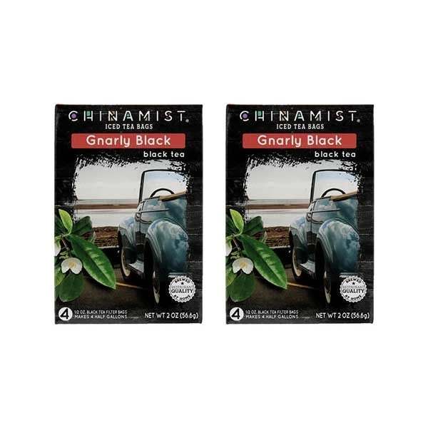 China Mist Naturally Flavored Gnarly Black Iced Tea Bags, 4-Count Box, 2-Pack (Each Bag Yields 1/2 Gallon) 1 China Mist Naturally Flavored Gnarly Black Iced Tea Bags, 4-Count Box, 2-Pack (Each Bag Yields 1/2 Gallon)