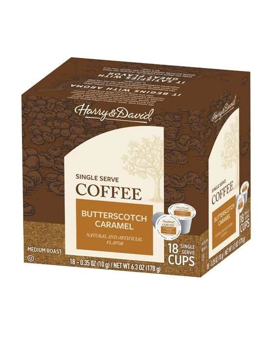 Harry & David Butterscotch Caramel Single Serve Coffee, 2/18 Count 2 Harry & David Butterscotch Caramel Single Serve Coffee, 2/18 Count - Image 2