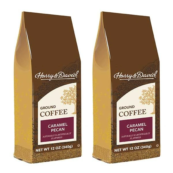 Harry & David Caramel Pecan Ground Coffee, 2 Bags (12 Oz Each) 1 Harry & David Caramel Pecan Ground Coffee, 2 Bags (12 Oz Each)