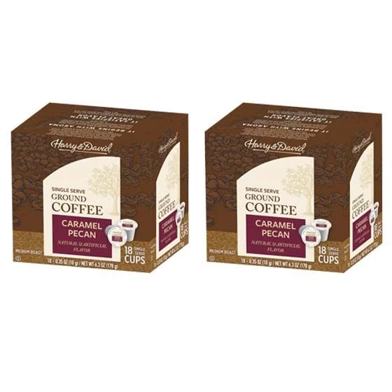 Harry & David Caramel Pecan, Medium Roast, Single Serve Coffee, 2/18 Count 1 Harry & David Caramel Pecan, Medium Roast, Single Serve Coffee, 2/18 Count