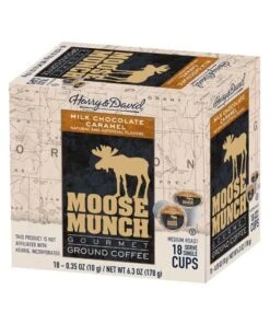 Harry & David Milk Chocolate Caramel Moose Munch Single-Serve Coffee 4/18 Count 6 Harry & David Milk Chocolate Caramel Moose Munch Single-Serve Coffee 4/18 Count -Koffee Express Sales harry david milk chocolate caramel moose munch single serve coffee 4 box 72 ct