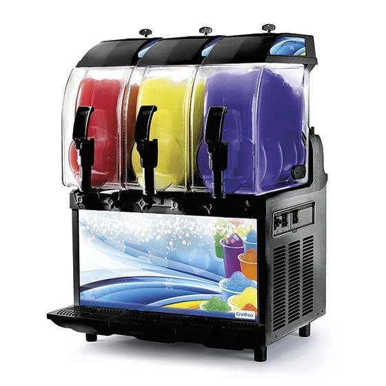 Crathco I-PRO 3M W/ LIGHT (1206-005) Black 24" Countertop Triple 2.9 Gallon Granita / Slushy / Frozen Beverage Dispenser With Lighted Front Panel And Mechanical Controls, 115V 1 Crathco I-PRO 3M W/ LIGHT (1206-005) Black 24" Countertop Triple 2.9 Gallon Granita / Slushy / Frozen Beverage Dispenser With Lighted Front Panel And Mechanical Controls, 115V