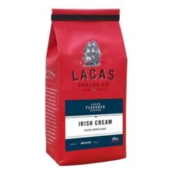 Lacas Coffee Company, Irish Cream, Medium Fine Ground Coffee, 2/12oz Bags 3 Lacas Coffee Company, Irish Cream, Medium Fine Ground Coffee, 2/12oz Bags -Koffee Express Sales irish cream 1 bag 12 oz