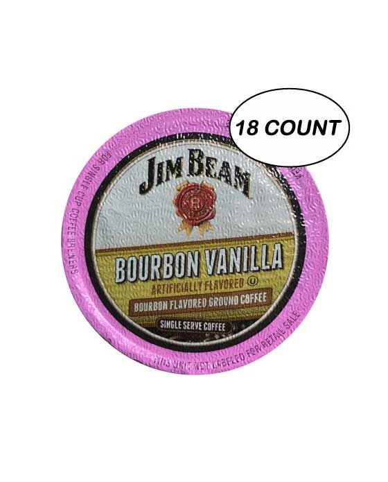 Jim Beam Bourbon Vanilla Flavored Single Serve Cups, 18 Cups 1 Jim Beam Bourbon Vanilla Flavored Single Serve Cups, 18 Cups