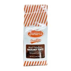 Junior's Most Fabulous Hazelnut Torte, Medium Roast Ground Coffee, 4/12 Oz Bags 8 Junior's Most Fabulous Hazelnut Torte, Medium Roast Ground Coffee, 4/12 Oz Bags -Koffee Express Sales juniorhazelnut 1 1