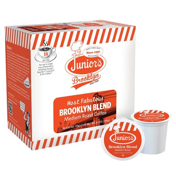 Junior's Most Fabulous Brooklyn Blend, Medium Roast Single Single Serve 2/18 Ct 1 Junior's Most Fabulous Brooklyn Blend, Medium Roast Single Single Serve 2/18 Ct