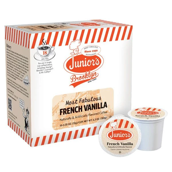 Junior's Most Fabulous French Vanilla, Medium Roast Single Single Serve 18 Ct 1 Junior's Most Fabulous French Vanilla, Medium Roast Single Single Serve 18 Ct