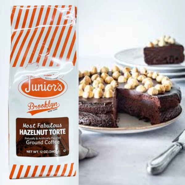 Junior's Most Fabulous Hazelnut Torte, Medium Roast Ground Coffee, 2/12 Oz Bags 2 Junior's Most Fabulous Hazelnut Torte, Medium Roast Ground Coffee, 2/12 Oz Bags - Image 2