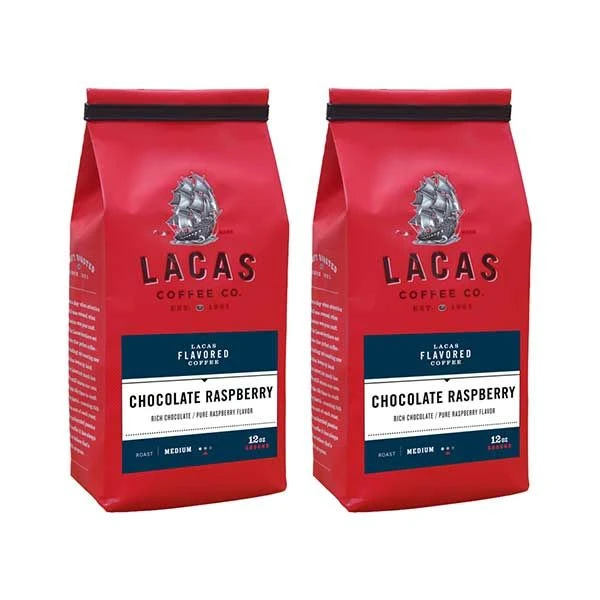 Lacas Coffee Company, Chocolate Raspberry, Medium Fine Ground Coffee, 2/12oz Bags 1 Lacas Coffee Company, Chocolate Raspberry, Medium Fine Ground Coffee, 2/12oz Bags