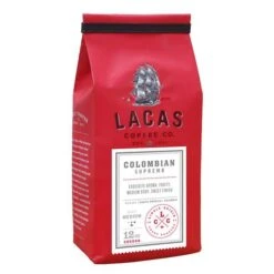 Lacas Coffee Colombian Supremo Ground Coffee, 12 Oz