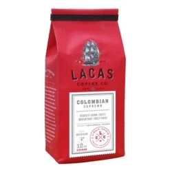 Lacas Coffee Company, Colombian Supremo, Medium Fine Ground Coffee, 2/12oz Bags 3 Lacas Coffee Company, Colombian Supremo, Medium Fine Ground Coffee, 2/12oz Bags -Koffee Express Sales lacas colombian supremo 12oz