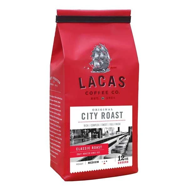Lacas Coffee Company, Original City Roast, Medium Fine Ground Coffee, 2/12oz Bags 2 Lacas Coffee Company, Original City Roast, Medium Fine Ground Coffee, 2/12oz Bags - Image 2