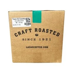 Lacas Coffee Co. Town And Country (Breakfast Blend) Decaf Ground Coffee, 96/2.5oz Brew Packs 7 Lacas Coffee Co. Town And Country (Breakfast Blend) Decaf Ground Coffee, 96/2.5oz Brew Packs -Koffee Express Sales lacas tnc decaf 96 front