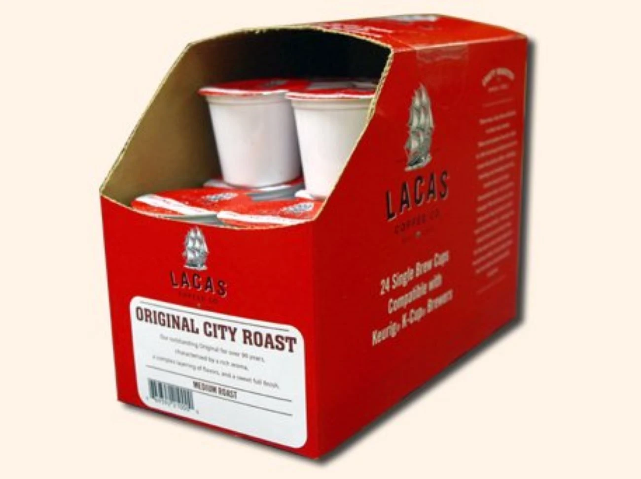 Lacas Coffee Single Serve Cups, 24 Count (Original City Roast) 1 Lacas Coffee Single Serve Cups, 24 Count (Original City Roast)