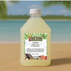 Tropical Sensations Lemon Granita Slushie Mix – 6 Bottles, 64 Oz Each – Non-Alcoholic Frozen Drink Mix For Slush Machines – Bulk Case -Koffee Express Sales lemon graphic