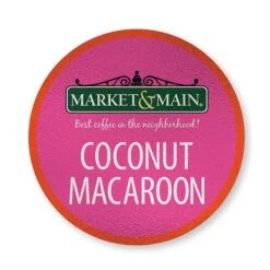 Market & Main Coconut Macaroon Single Serve Coffee Cups, 2 Boxes (24 Cups) -Koffee Express Sales market main onecup coconut macaroon compatible with keurig k cup brewers 12 count2 2
