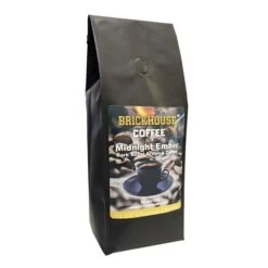 Brickhouse Coffee Midnight Ember Dark Roast, 100% Arabica Ground Coffee, Bold & Smoky Flavor, 12oz Bag
