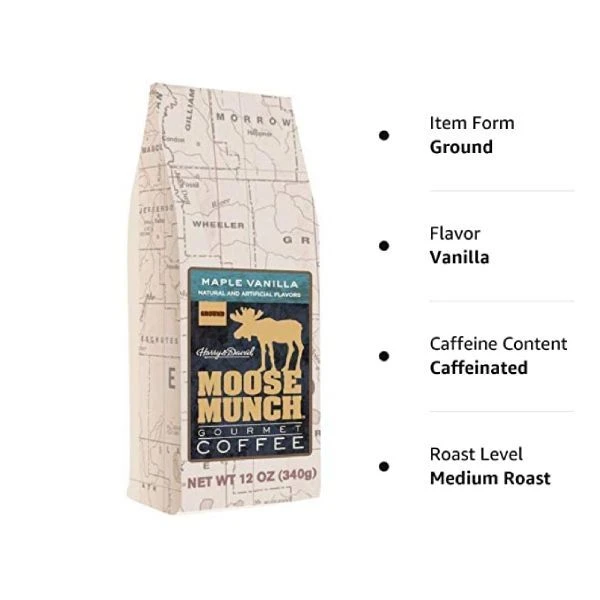 Harry & David Maple Vanilla Moose Munch Gourmet Coffee, 12 Oz 2 Harry & David Maple Vanilla Moose Munch Gourmet Coffee, 12 Oz - Image 2