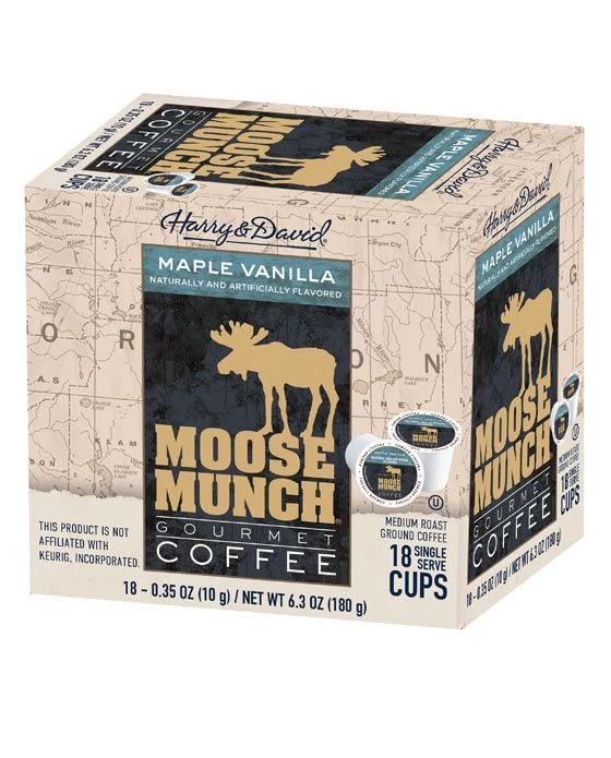Moose Munch Maple Vanilla Single Serve Coffee By Harry & David, 4/18 Count 2 Moose Munch Maple Vanilla Single Serve Coffee By Harry & David, 4/18 Count - Image 2