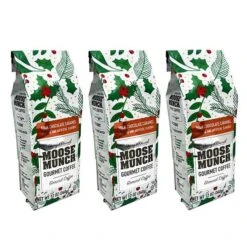 Moose Munch Milk Chocolate Caramel Coffee, Limited Edition Holiday Bags, 3x12oz