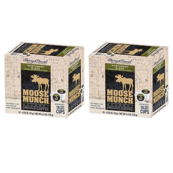 Moose Munch Northwest Blend Coffee Single Serve Cups By Harry & David 2/18 Count 1 Moose Munch Northwest Blend Coffee Single Serve Cups By Harry & David 2/18 Count