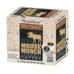 Moose Munch Northwest, Dark Chocolate Caramel, Milk Chocolate Caramel, MapleVanilla 4/18 Ct 8 Moose Munch Northwest, Dark Chocolate Caramel, Milk Chocolate Caramel, MapleVanilla 4/18 Ct -Koffee Express Sales moosemunchdarkchococaramel 2