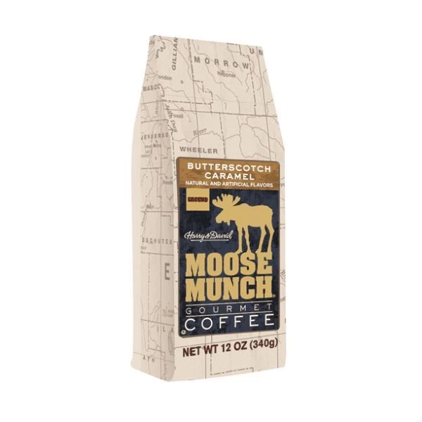 Moose Munch By Harry & David, Butterscotch Caramel Ground Coffee, 6/12 Oz Bags 2 Moose Munch By Harry & David, Butterscotch Caramel Ground Coffee, 6/12 Oz Bags - Image 2